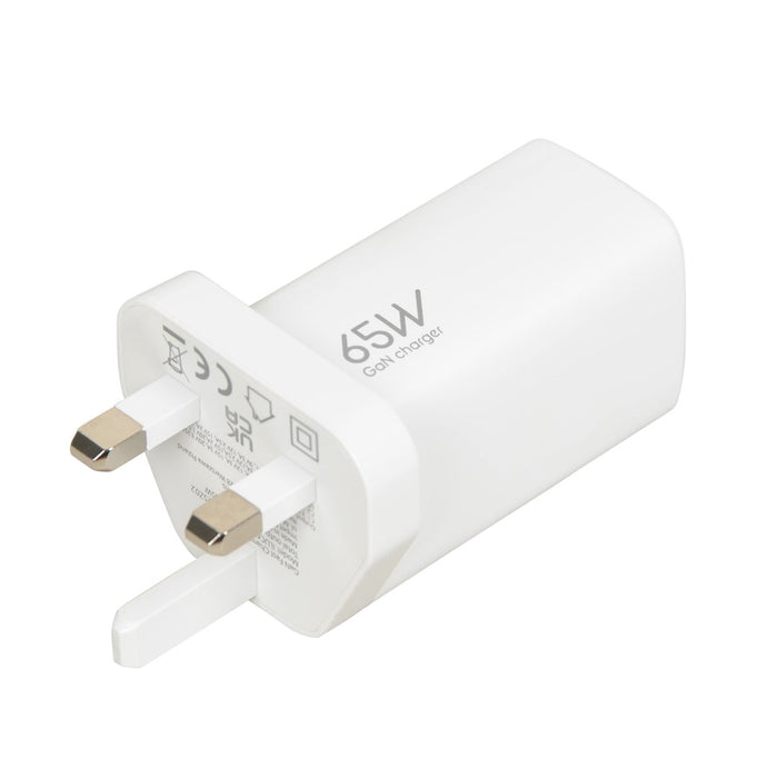 iBOX C-65 White, GaN 65W universal charger UK plug