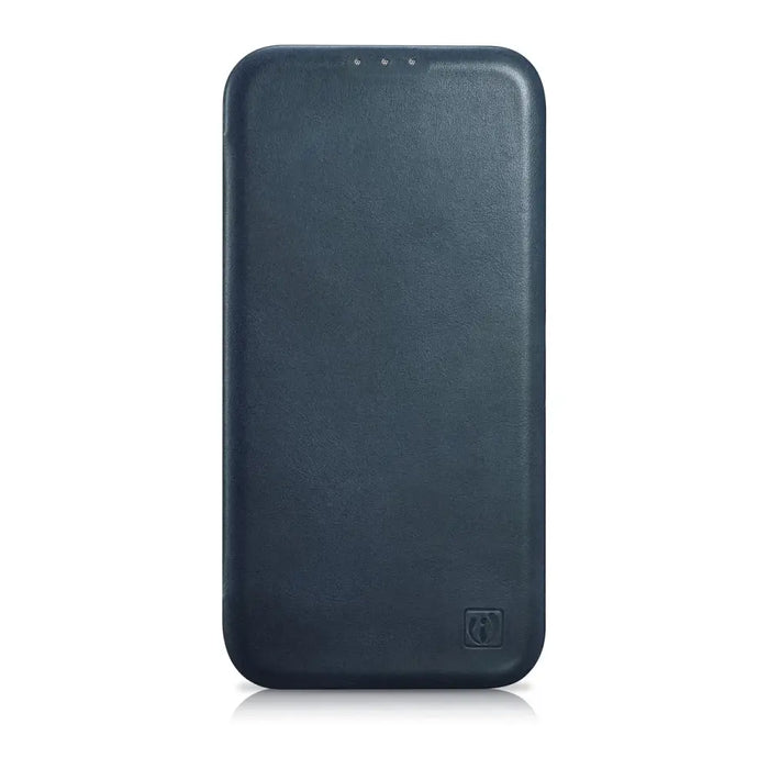 iCarer CE Oil Wax Premium Leather Folio Case iPhone 14 magnetic flip case MagSafe blue (AKI14220705-BU) - Cell phone