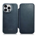 iCarer CE Oil Wax Premium Leather Folio Case Leather Case iPhone 14 Pro Magnetic Flip MagSafe Blue (AKI14220706-BU)
