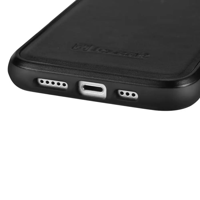 iCarer Leather Oil Wax case for iPhone 14 Pro Max leather case black (WMI14220720-BK) - Cell phone cases