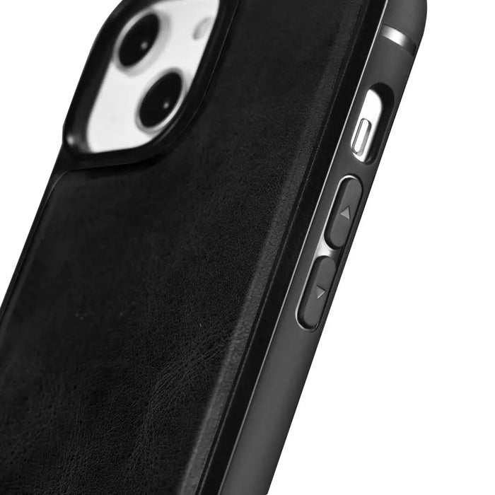 iCarer Leather Oil Wax case for iPhone 14 Pro Max leather case black (WMI14220720-BK) - Cell phone cases