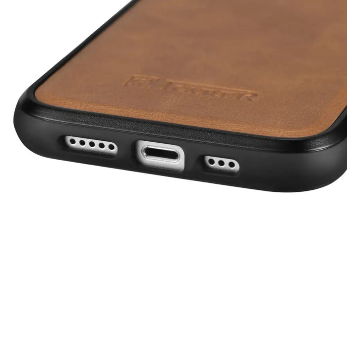 iCarer Leather Oil Wax case for iPhone 14 Pro Max leather cover brown (WMI14220720-TN) - Cell phone cases