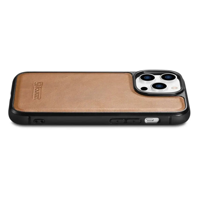 iCarer Leather Oil Wax case for iPhone 14 Pro Max leather cover brown (WMI14220720-TN) - Cell phone cases