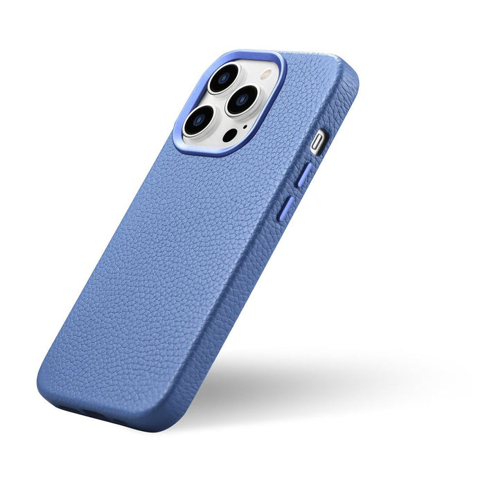 iCarer Litchi Premium Leather Case iPhone 14 Pro Magnetic Leather Case with MagSafe Light Blue (WMI14220710-LB) - Cell