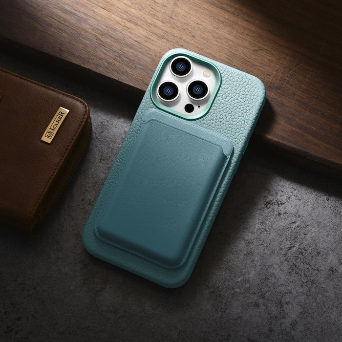 iCarer Litchi Premium Leather Case iPhone 14 Pro Max Magnetic Leather Case with MagSafe Green (WMI14220712-GN) - Cell
