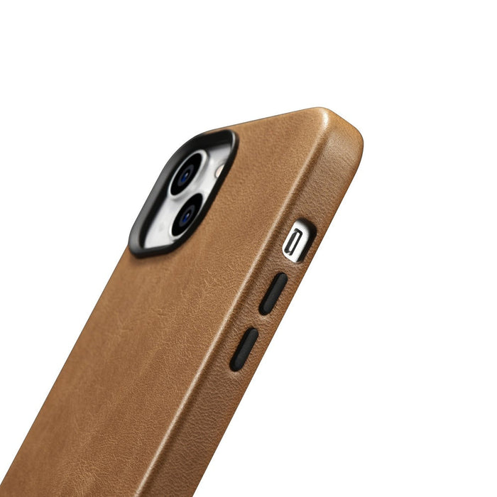 iCarer Oil Wax Premium Leather Case magnetic leather iPhone 14 case with MagSafe brown (WMI14220701-TN) - Cell phone