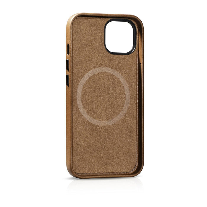 iCarer Oil Wax Premium Leather Case magnetic leather iPhone 14 case with MagSafe brown (WMI14220701-TN) - Cell phone