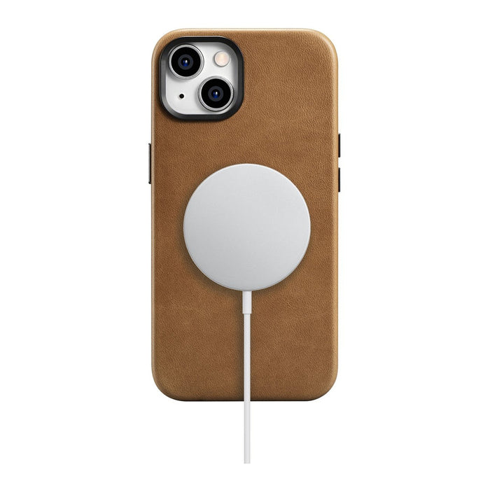 iCarer Oil Wax Premium Leather Case magnetic leather iPhone 14 case with MagSafe brown (WMI14220701-TN) - Cell phone