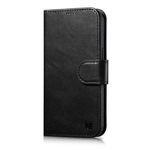 iCarer Oil Wax Wallet Case 2in1 Case iPhone 14 Leather Flip Cover Anti-RFID black (WMI14220721-BK) - Cell phone cases