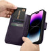iCarer Wallet Case 2in1 Cover iPhone 14 Pro Max Anti-RFID Leather Flip Case Dark Purple (WMI14220728-DP) - Cell phone
