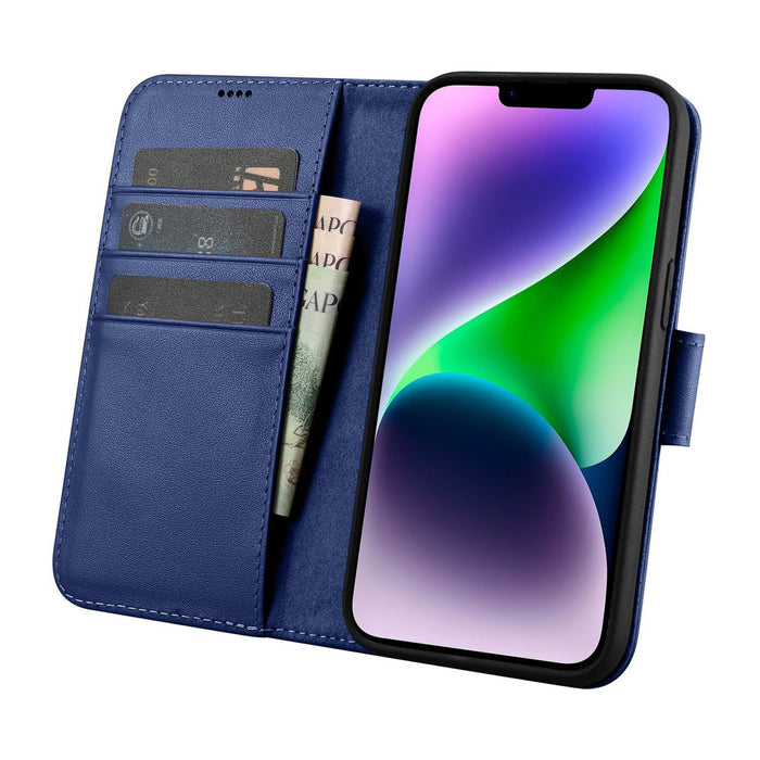 iCarer Wallet Case 2in1 Case iPhone 14 Anti-RFID Leather Flip Case Blue (WMI14220725-BU) - Cell phone cases