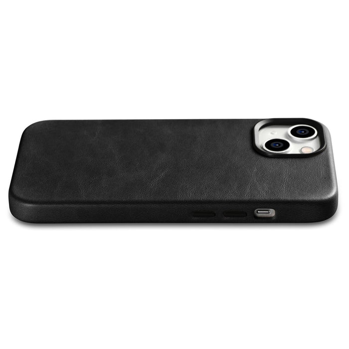 iCarer Oil Wax Premium Leather Case iPhone 14 Magnetic Leather Case with MagSafe Black (WMI14220701-BK)