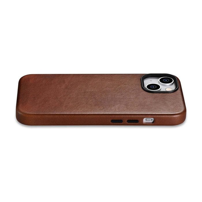 iCarer Oil Wax Premium Leather Case iPhone 14 Plus Magnetic Leather Case with MagSafe Brown (WMI14220703-RB)