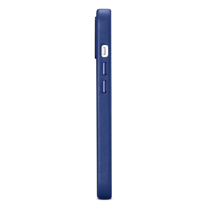 iCarer Case Leather cover for iPhone 14 case made of natural leather blue (WMI14220705-BU) (MagSafe compatible)