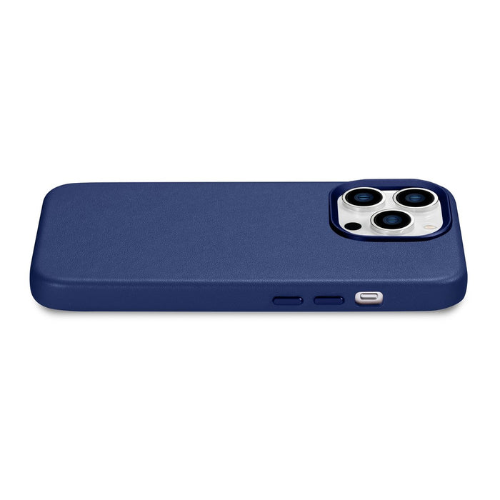iCarer Case Leather Cover Genuine Leather Case for iPhone 14 Pro Max blue (WMI14220708-BU) (MagSafe compatible)