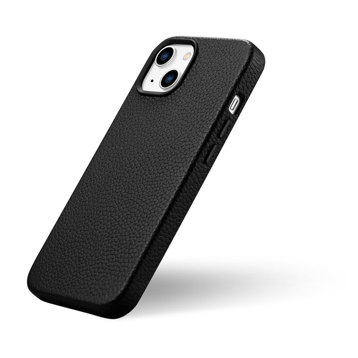 iCarer Litchi Premium Leather Case iPhone 14 Magnetic Leather Case with MagSafe Black (WMI14220709-BK)