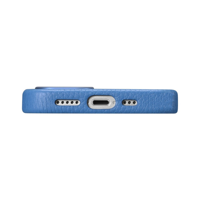 iCarer Litchi Premium Leather Case iPhone 14 Magnetic Leather Case with MagSafe Light Blue (WMI14220709-LB)