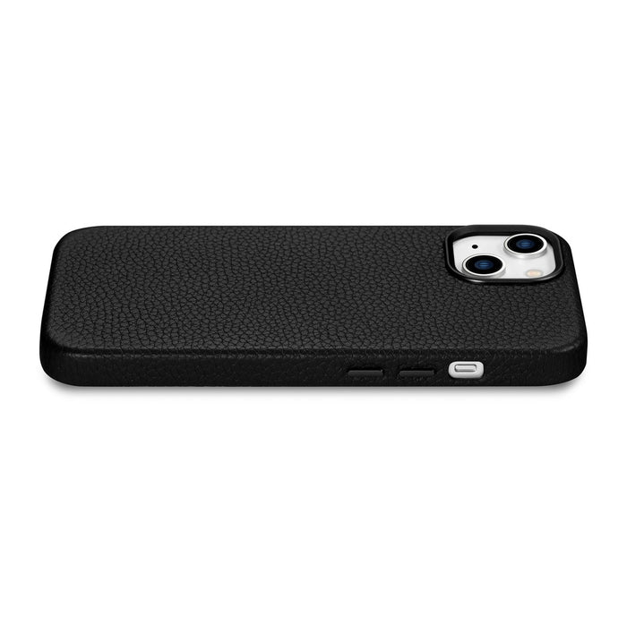 iCarer Litchi Premium Leather Case iPhone 14 Plus Magnetic Leather Case with MagSafe Black (WMI14220711-BK)