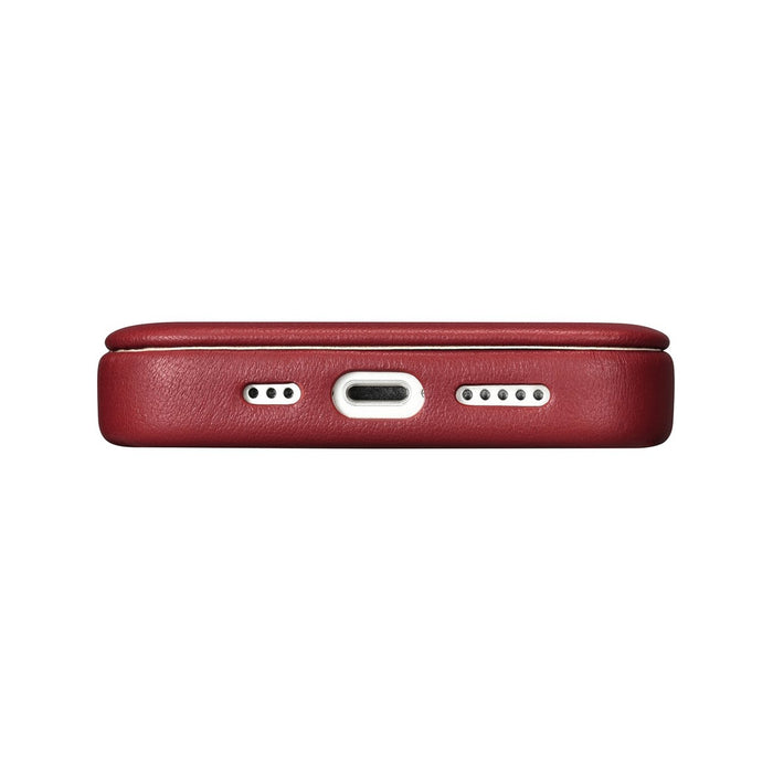 iCarer CE Premium Leather Folio Case iPhone 14 Pro Max Magnetic Flip Cover MagSafe Red (WMI14220716-RD)