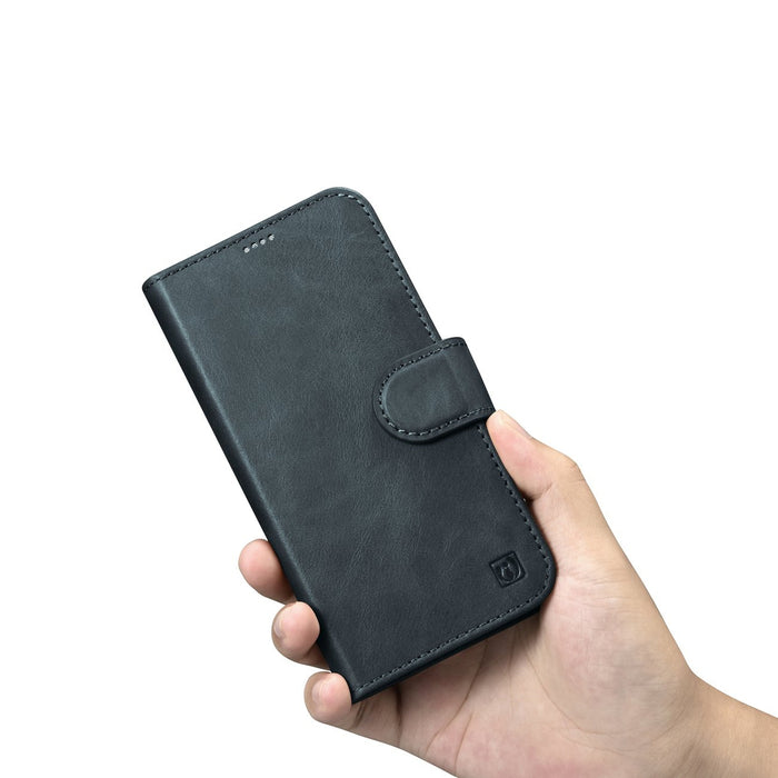 iCarer Oil Wax Wallet Case 2in1 Case iPhone 14 Anti-RFID Leather Flip Case Blue (WMI14220721-BU)