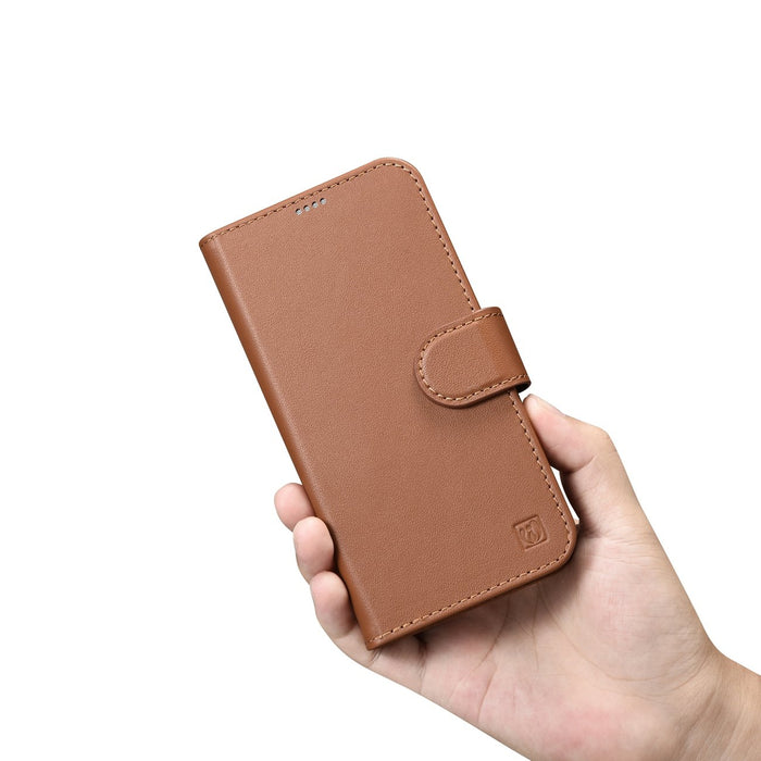 iCarer Wallet Case 2in1 case iPhone 14 leather cover with flap Anti-RFID brown (WMI14220725-BN)