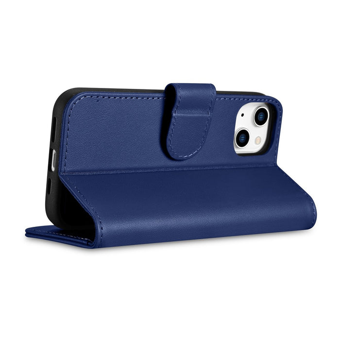 iCarer Wallet Case 2in1 Case iPhone 14 Anti-RFID Leather Flip Case Blue (WMI14220725-BU)