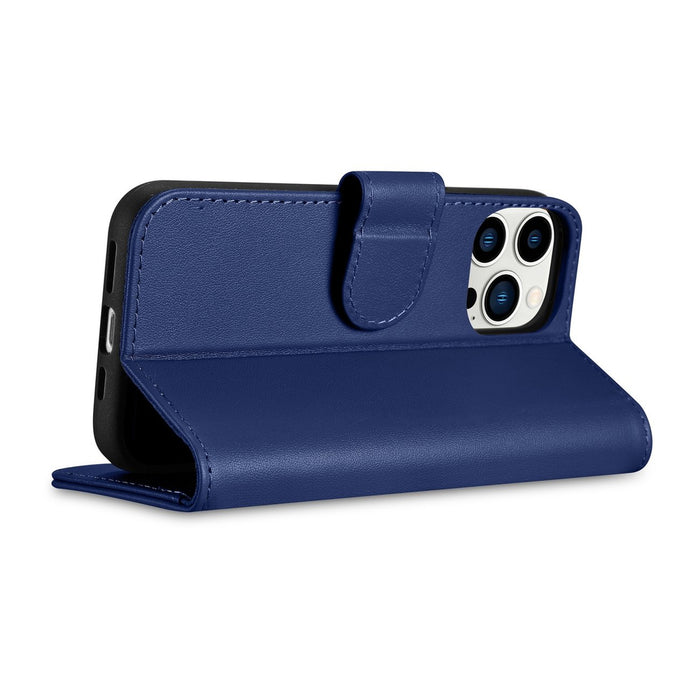 iCarer Wallet Case 2in1 Cover iPhone 14 Pro Leather Flip Case Anti-RFID blue (WMI14220726-BU)