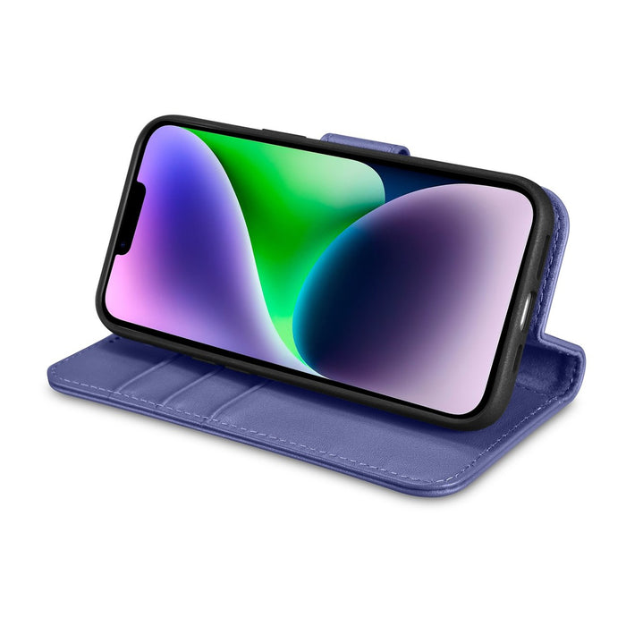 iCarer Wallet Case 2in1 Cover iPhone 14 Plus Anti-RFID Leather Flip Case Light Purple (WMI14220727-LP)