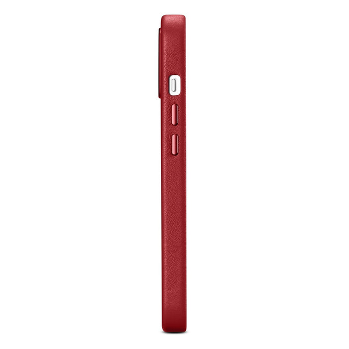 iCarer Case Leather case cover made of natural leather for iPhone 14 Plus red (compatible with MagSafe)