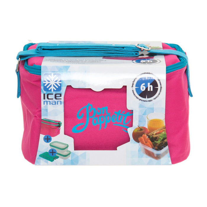 COOLER BAG 5L WITH 2 FOOD BOXES AND COOLING PACK ICEMAN BON APPETIT