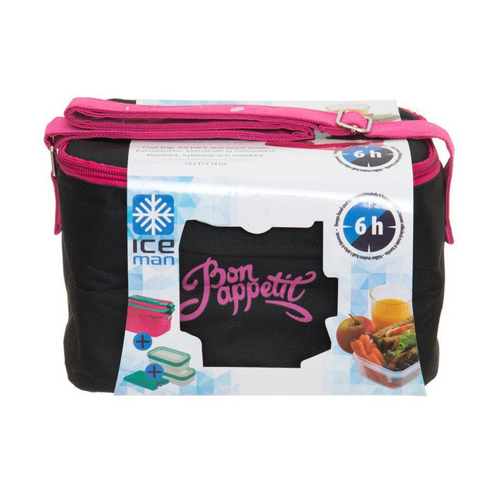 COOLER BAG 5L WITH 2 FOOD BOXES AND COOLING PACK ICEMAN BON APPETIT