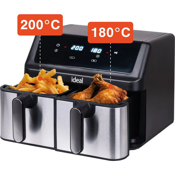 IDEAL Fat-free fryer double horizontal 9L 8 functions - including food drying - FryersAGD-FRY<<<Home Appliance
