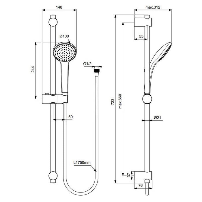 SHOWER SET IDEALSTANDARD IDEALRAIN BD496AA