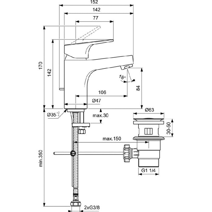 MIXER IDEALSTANDARD CERABASE BC828AA