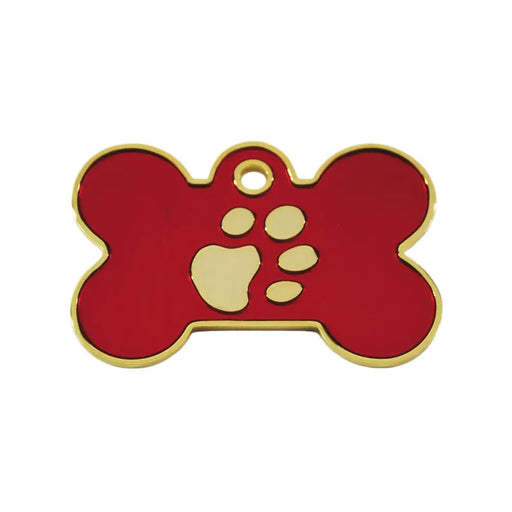 Identification plate for collar Imarc Bone Red Golden - Домашни Животни<<<Дом Градина<<<BigBuy&&&Пътуване и
