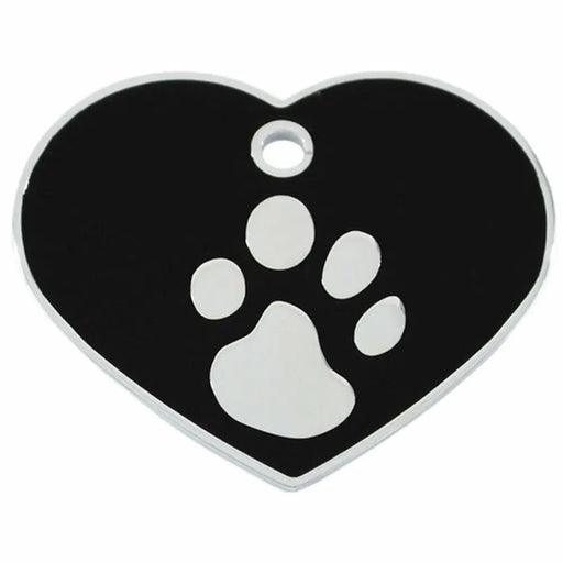 Identification plate for collar Imarc Heart Black Silver - Домашни Животни<<<Дом Градина<<<BigBuy&&&Пътуване и
