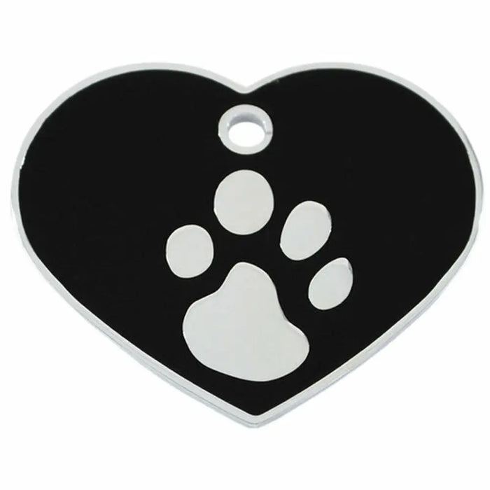Identification plate for collar Imarc Heart Black Silver - Домашни Животни<<<Дом Градина<<<BigBuy&&&Пътуване и