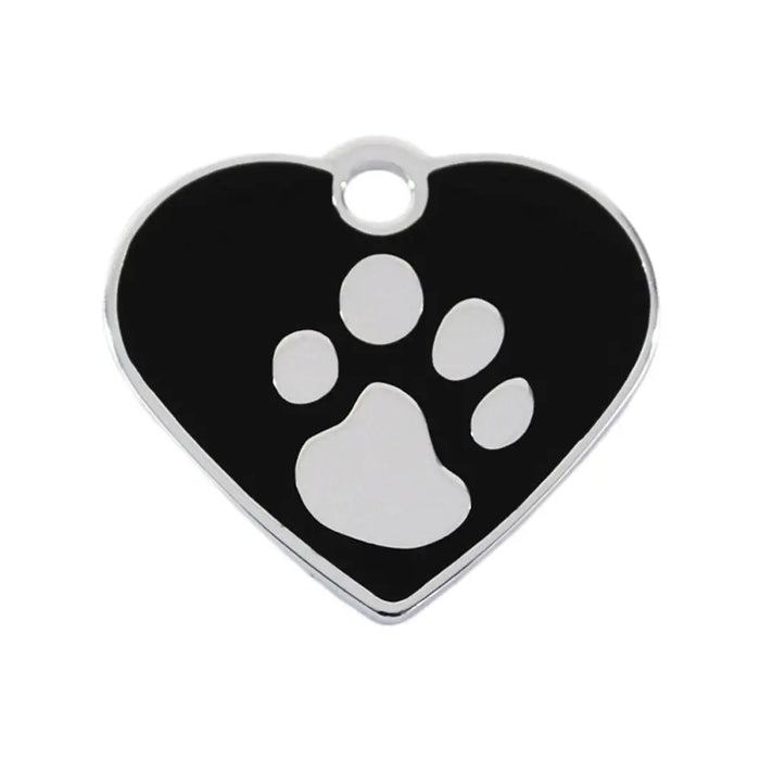 Identification plate for collar Imarc Heart Black Silver - Домашни Животни<<<Дом Градина<<<BigBuy&&&Пътуване и