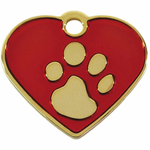 Identification plate for collar Imarc Heart Red Golden - Домашни Животни<<<Дом Градина<<<BigBuy&&&Пътуване и
