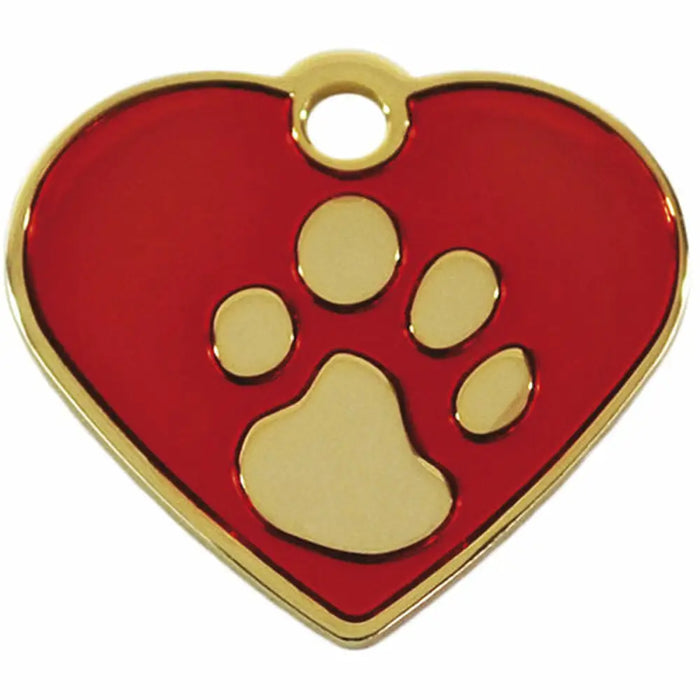 Identification plate for collar Imarc Heart Red Golden - Домашни Животни<<<Дом Градина<<<BigBuy&&&Пътуване и