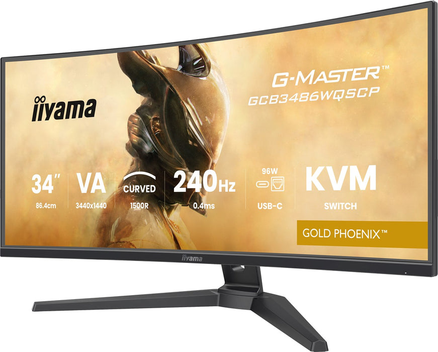 iiyama G-MASTER GCB3486WQSCP-B1 computer monitor 86.4 cm (34") 3440 x 1440 pixels UltraWide Quad HD Black