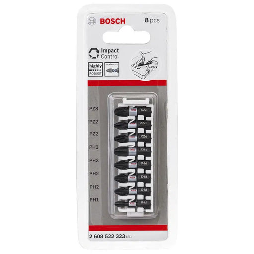 IMPACT BITS PH/PZ 8 COUNT 25 MM BOSCH IMPACT CONTROL - Битове и накрайници<<<Консумативи за