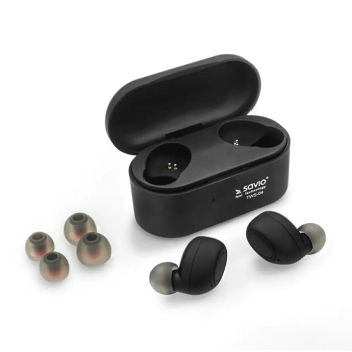 In-ear Bluetooth Headphones Savio TWS-04 Black Graphite - Безжични слушалки<<<Електроника Звук<<<Компютри|