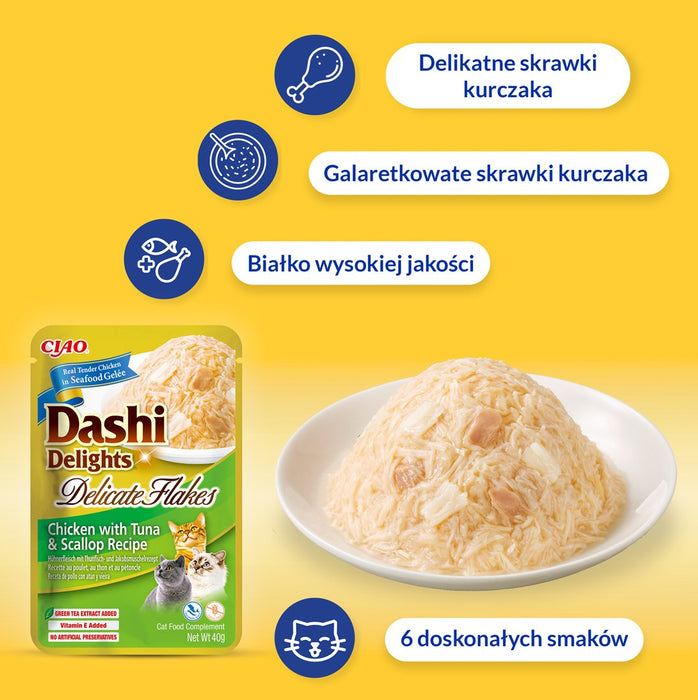 INABA CAT Dashi Delights Delicate Flakes Chicken - cat treat - 40g
