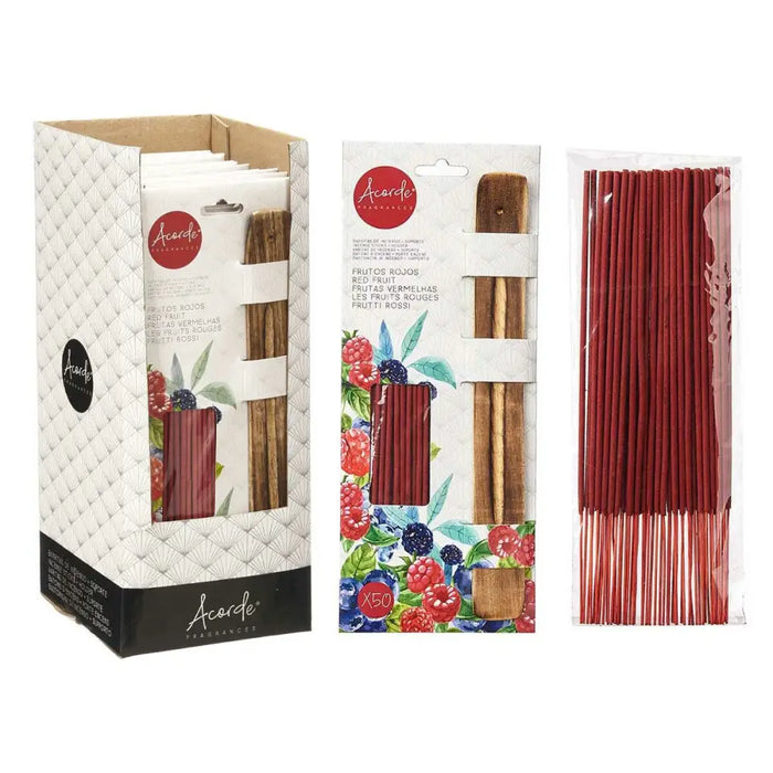 Incense set Acorde Red fruits (12 Units) - Почистване Прахосмукачки И Гладене<<<Дом Градина<<<BigBuy&&&Ароматизатори за