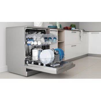 Dishwasher Indesit D2F HK26 S, 14 place settings, 600 W, mm, E