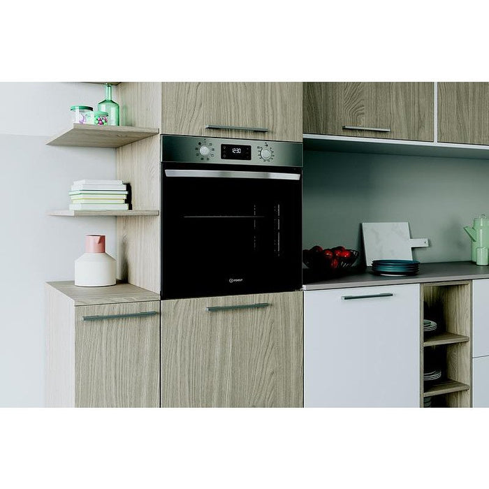 Built-in oven Indesit IO 255HU X, 71, Hydrolitic, Push buttons, A