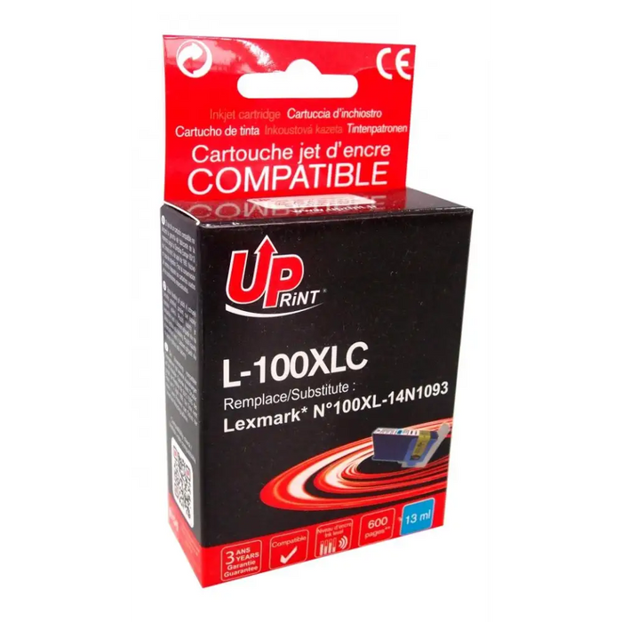Ink cartridge UPRINT 14N1093 LEXMARK 100XL/Lex S305/S405/S505/S605/Pro705/Pro805 Cyan - Касети за струйни