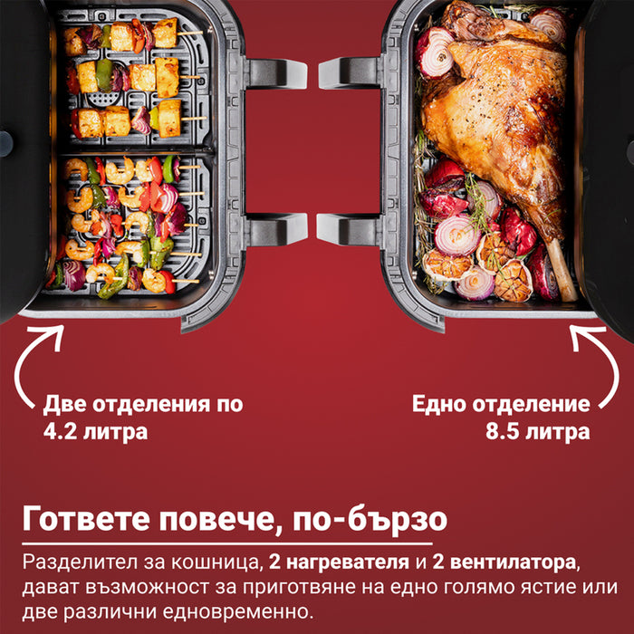 Healthy cooking device INSTANT VORTEX PLUS VERSAZONE 8.5L, 1 OR 2 ZONES, BLACK