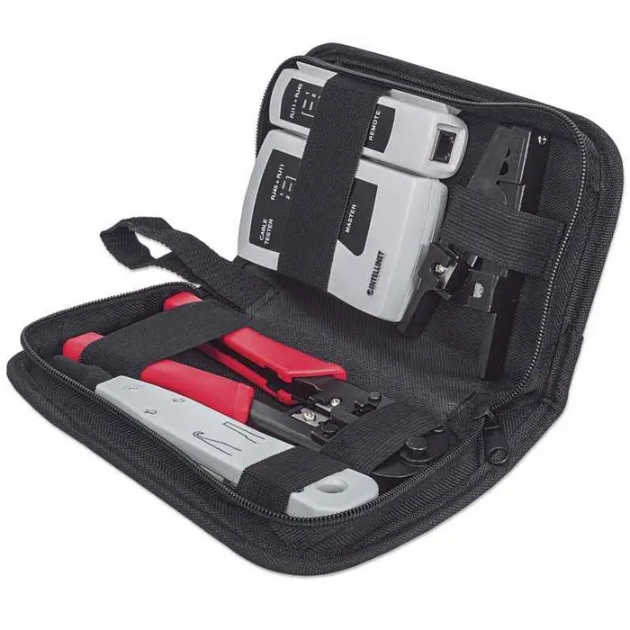 Intellinet 4-Piece Network Tool Kit 4 Tool Network Kit Composed of LAN Tester LSA punch down tool Crimping Tool and Cut